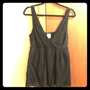 Faded Glory Silver Thredded BabyDoll Tank Top